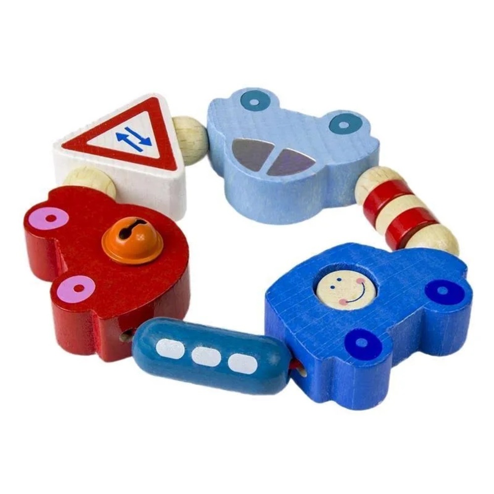 Haba Vibrant Wooden Car Teether by Haba Clutching Toy Toot Toot